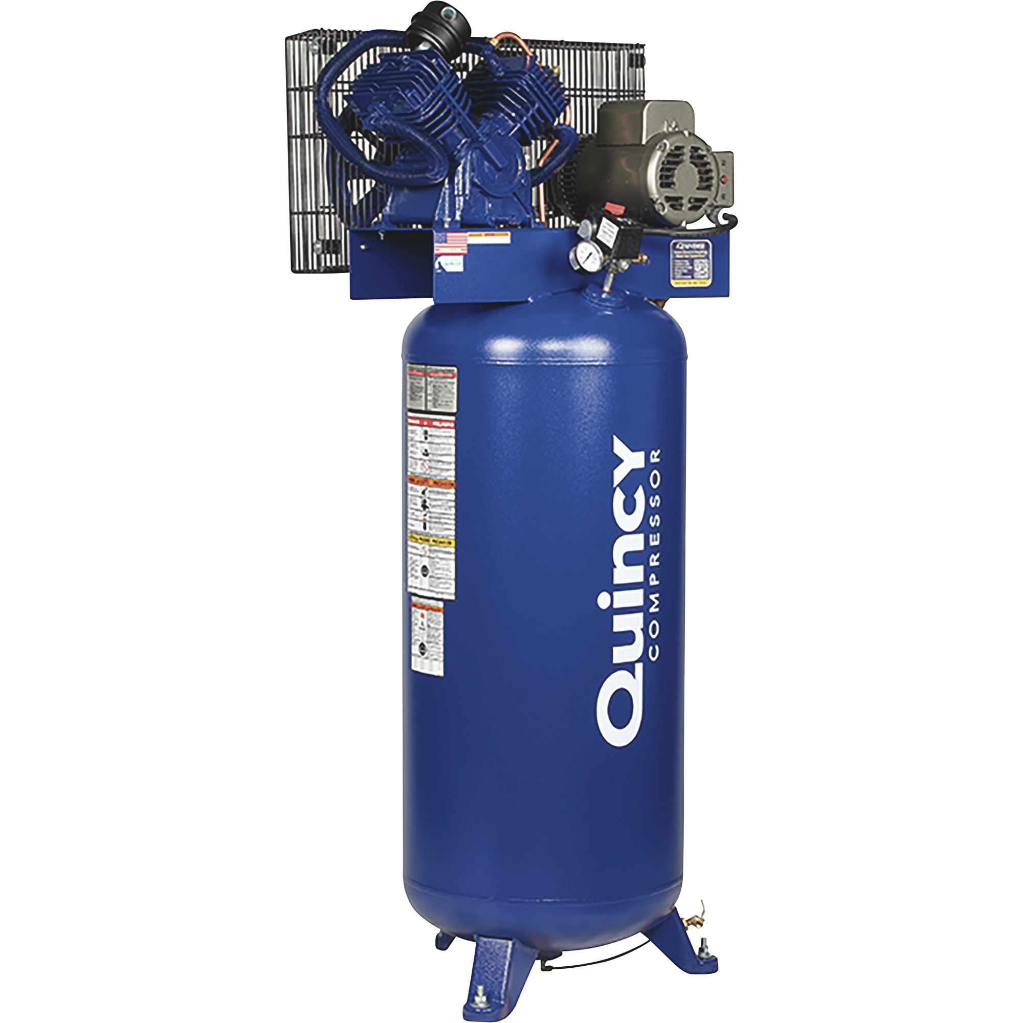 Quincy QT-54 Splash Lubricated Reciprocating Air Compressor, 5 HP, 230 Volts, 1 Phase, 60-Gallon Vertical, Model# 2V41C60VC